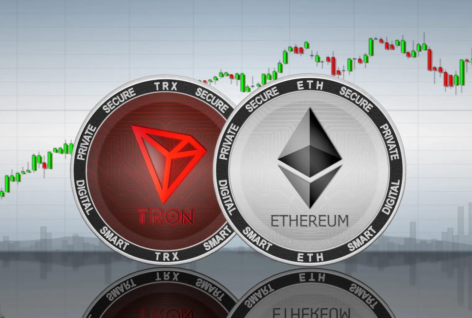 Tron vs Ethereum TRX, ETH, Ethereum, Tron