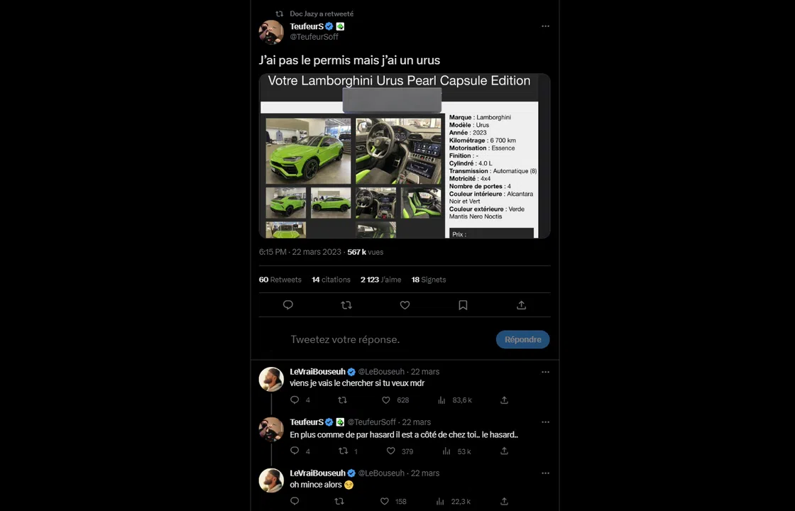 le tweet de teufeurs sur l’achat d’une voiture
