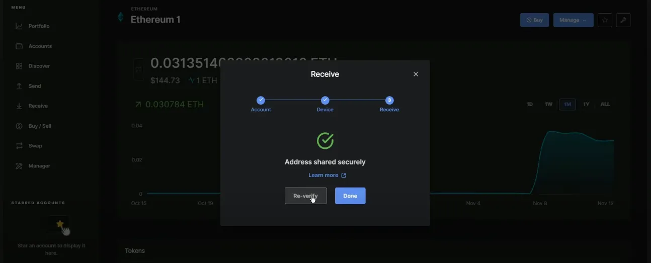 Finalisation l'envoie sur Ledger