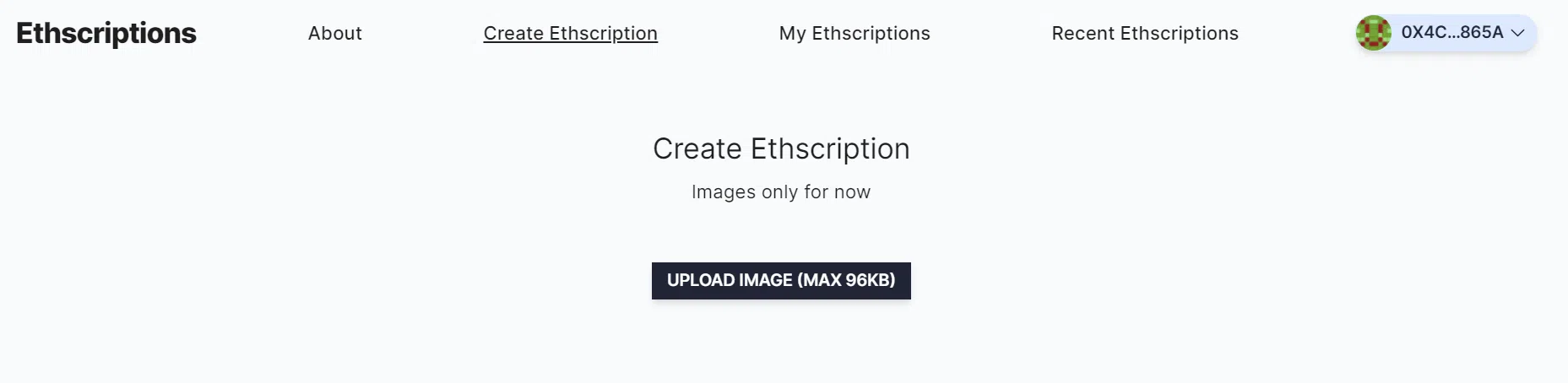 déposer une image de 96 kb sur ethscriptions