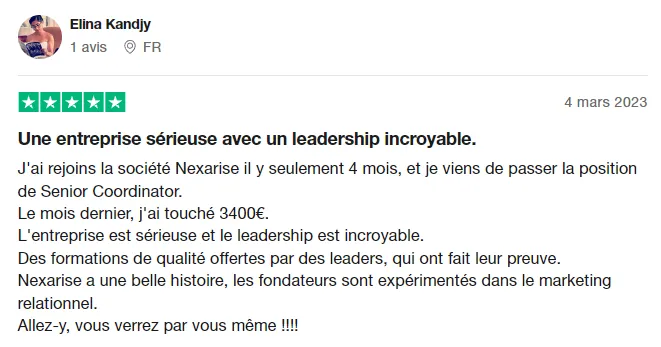 Avis Elina Kandjy Trustpilot