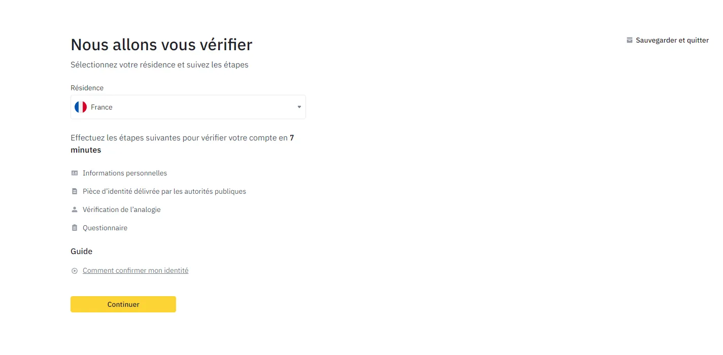 KYC sur Binance