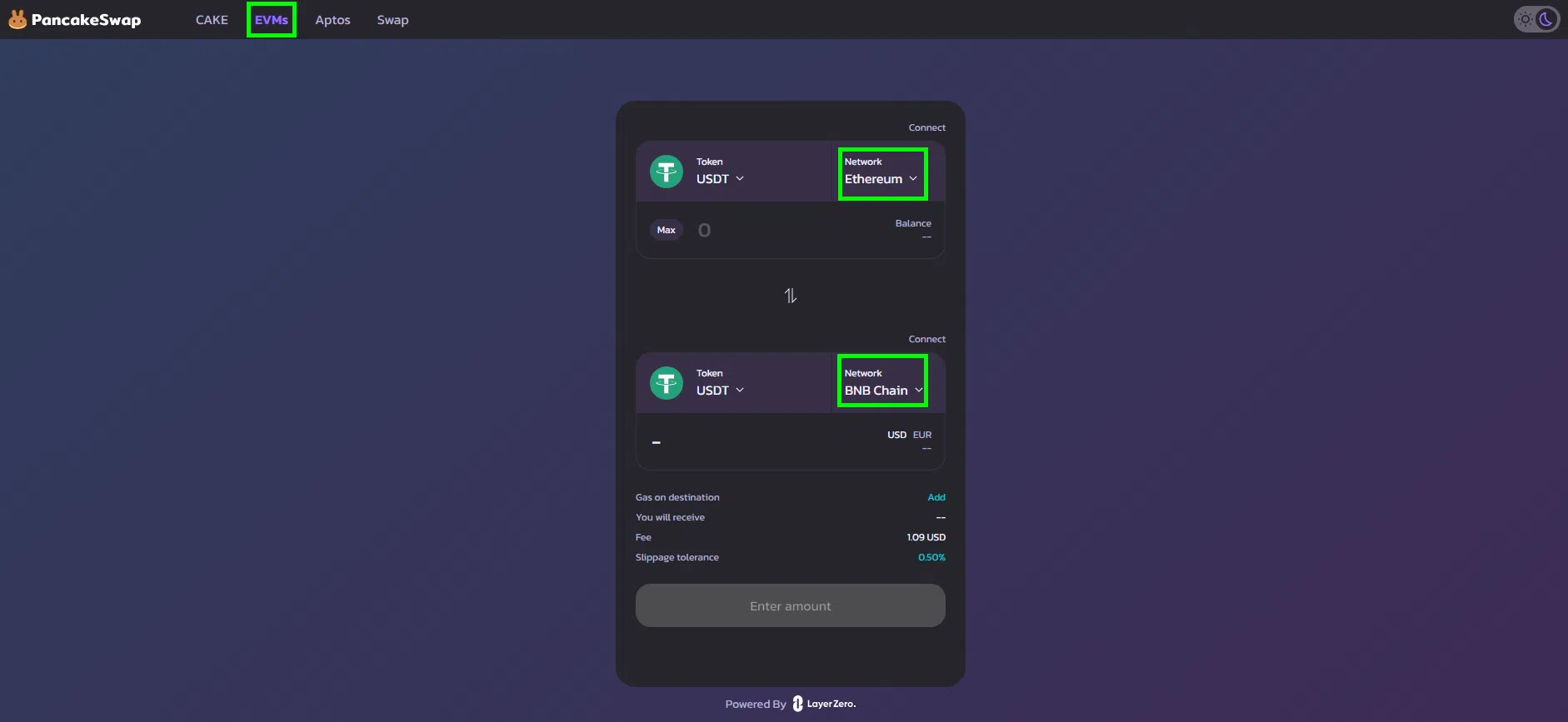 comment bridge usdt du réseau ethereum à la bnb chain