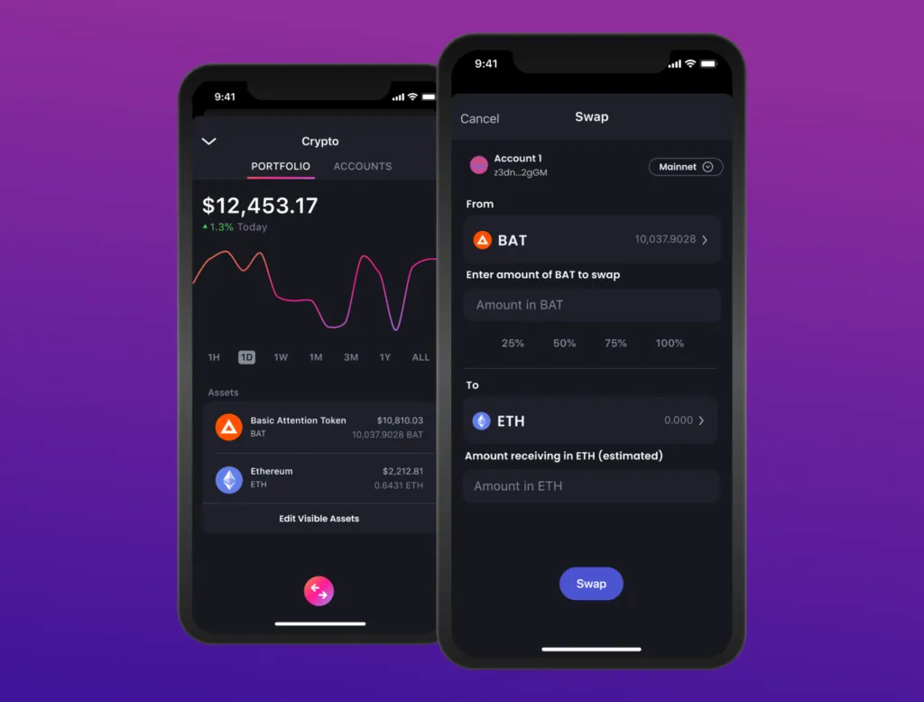 brave wallet fonctionnalités portefeuille