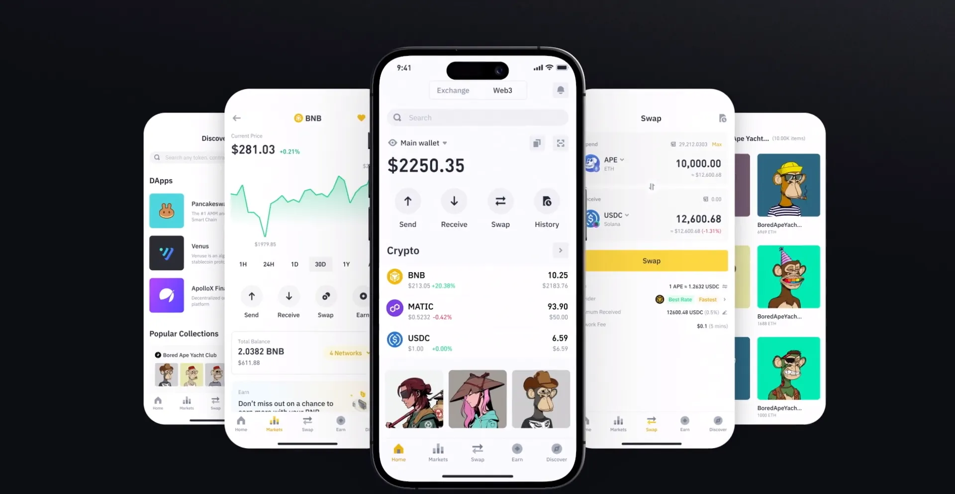 Binance wallet web3 décentralisé intégré app