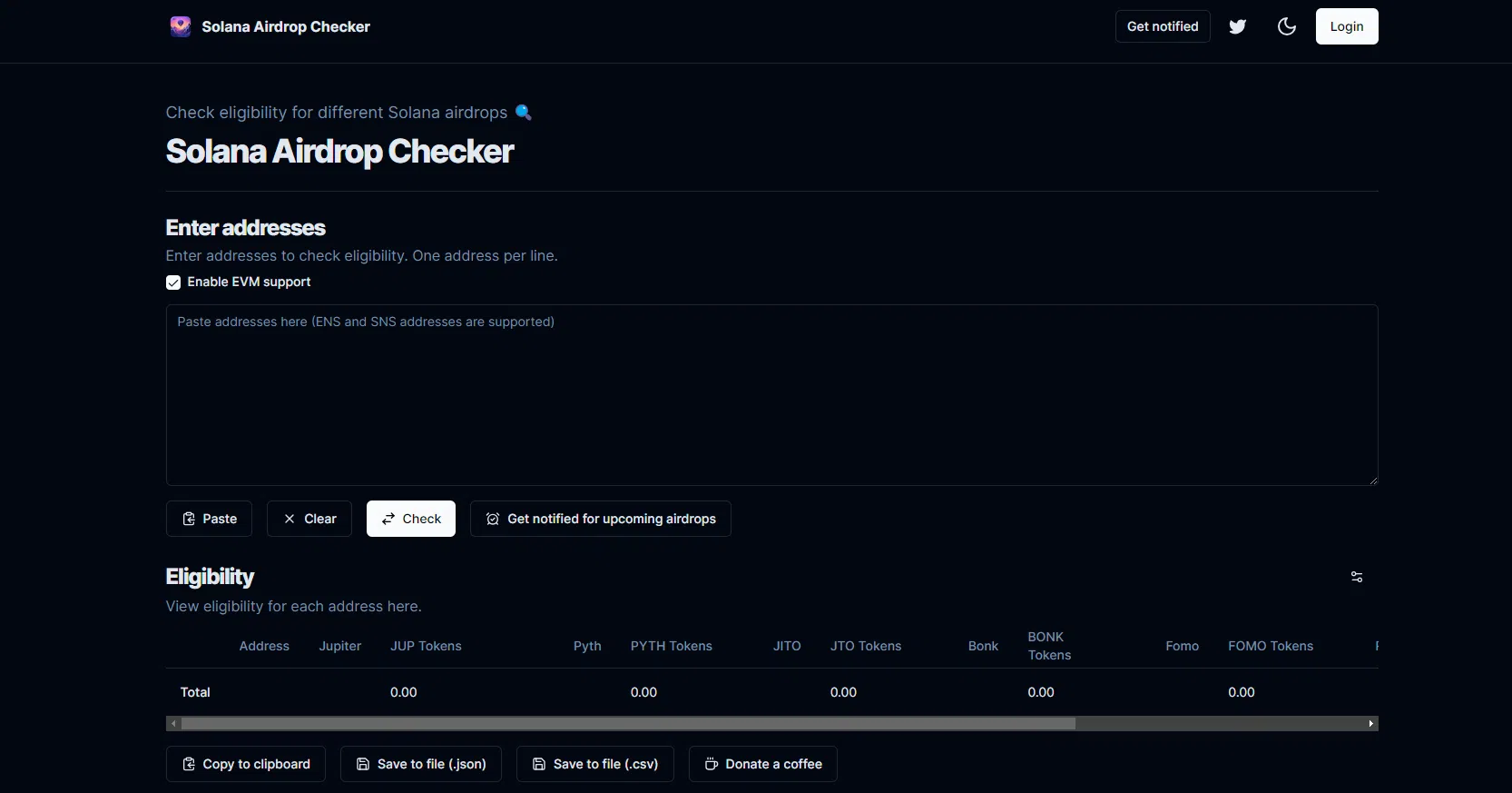 checker ses airdrop sur le réseau solana éligibilité
