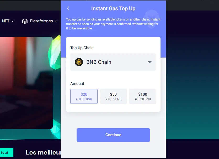 comment déposer des cryptos sur le gas top up de rabby wallet