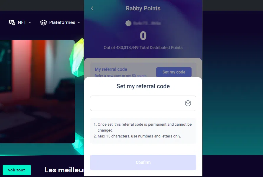 comment utiliser le parrainage sur rabby wallet pour obtenir des points