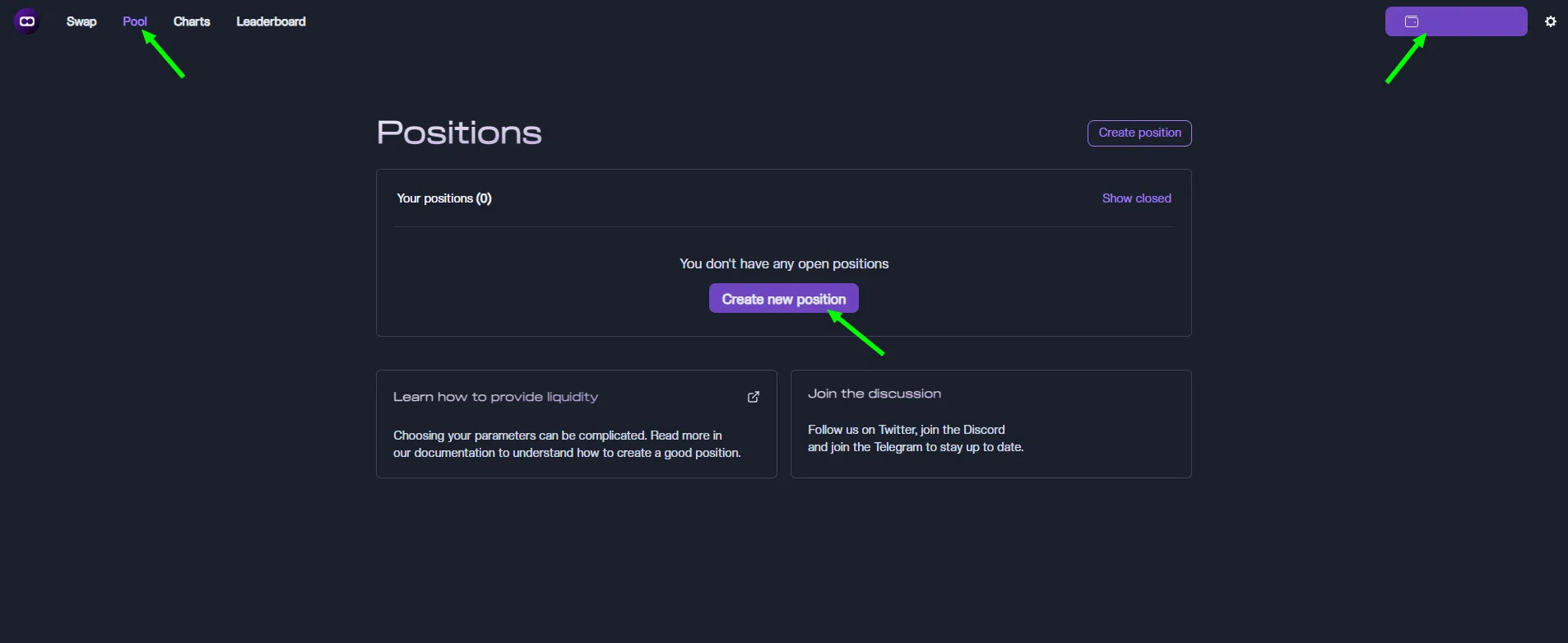 comment se connecter sur ekubo et accéder aux pools