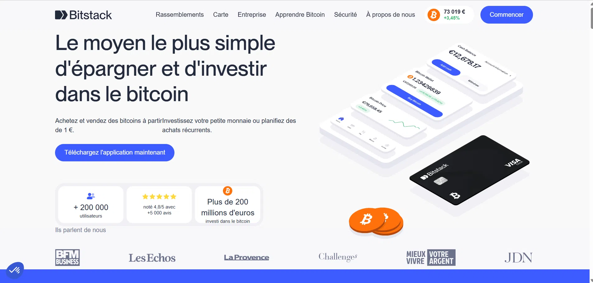 page d'accueil de bitstack