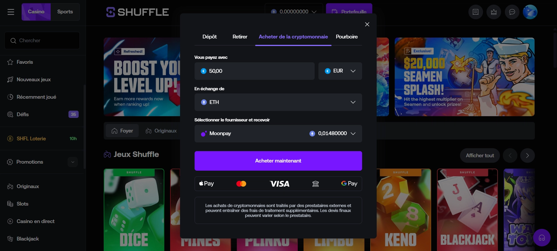 Acheter de la crypto