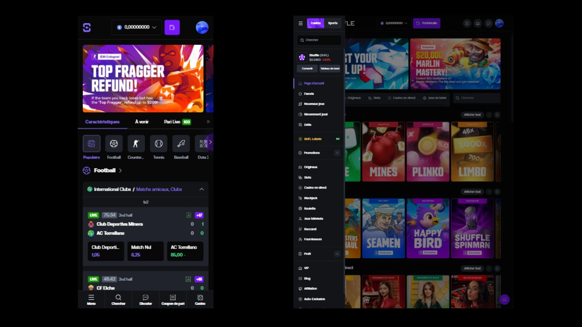 Shuffle Casino sur iPhone 14 Pro Max et iPad Pro