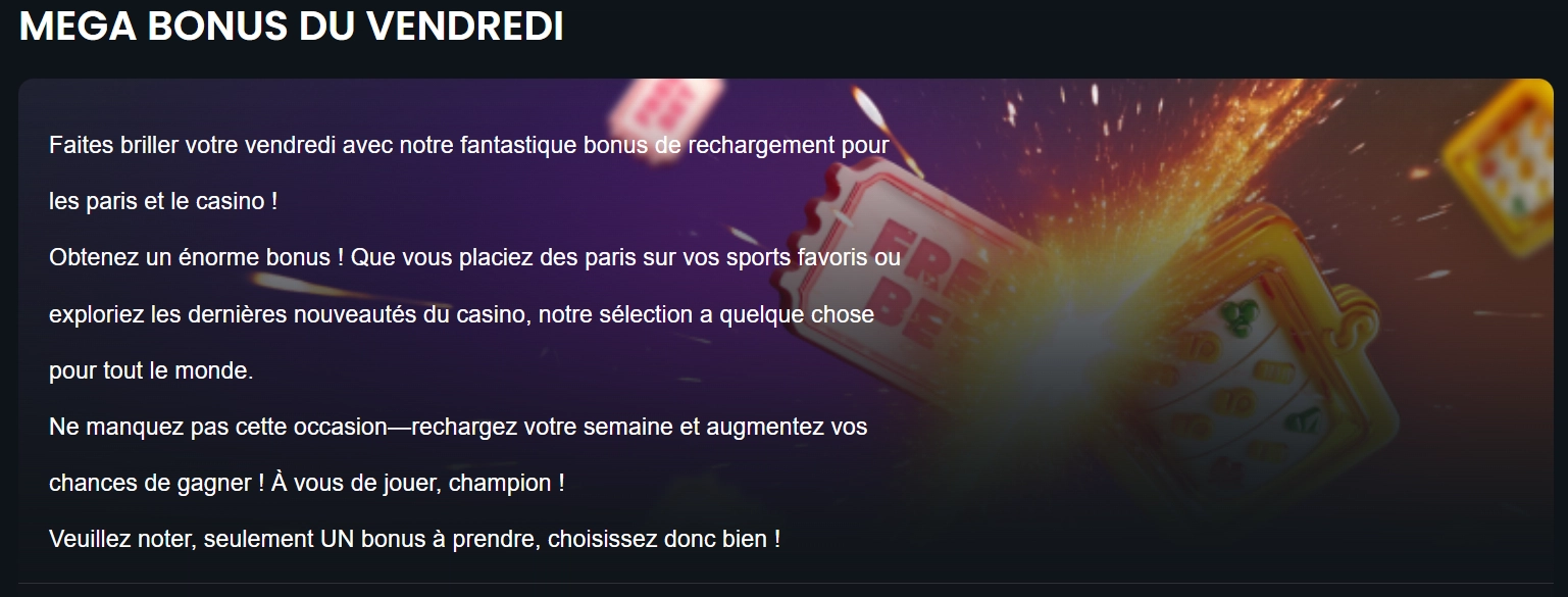 Mega Bonus du vendredi