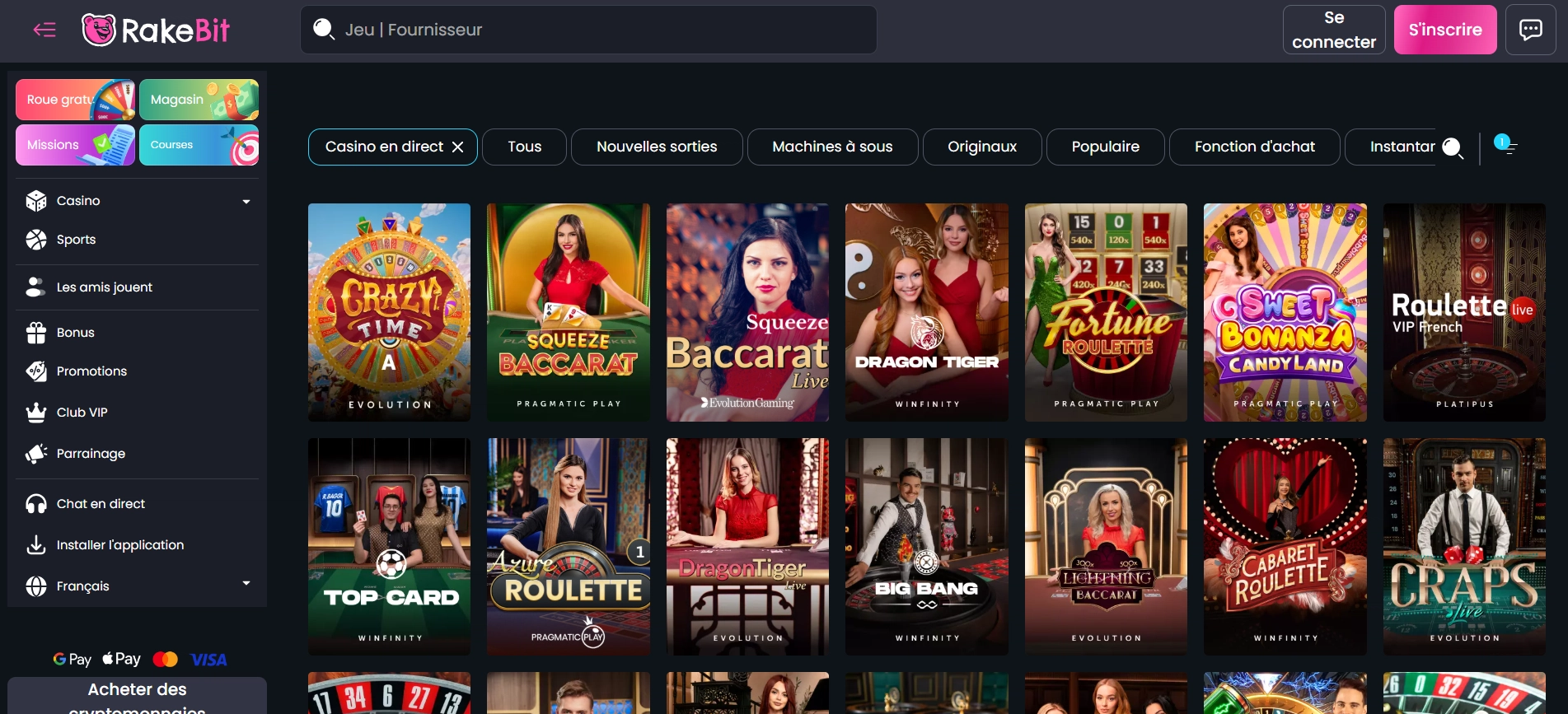 Le casino en direct