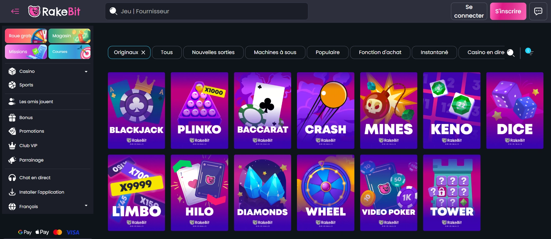 Les originaux de Rakebit.com