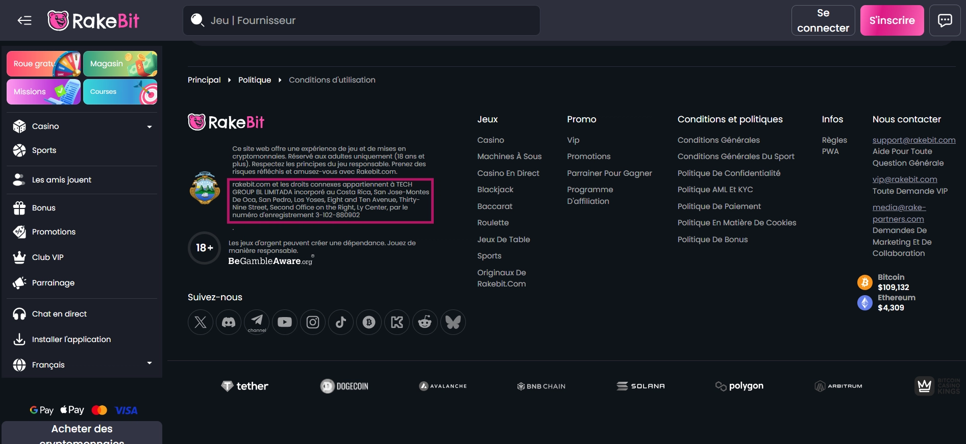 La licence de Rakebit au Costa RIca