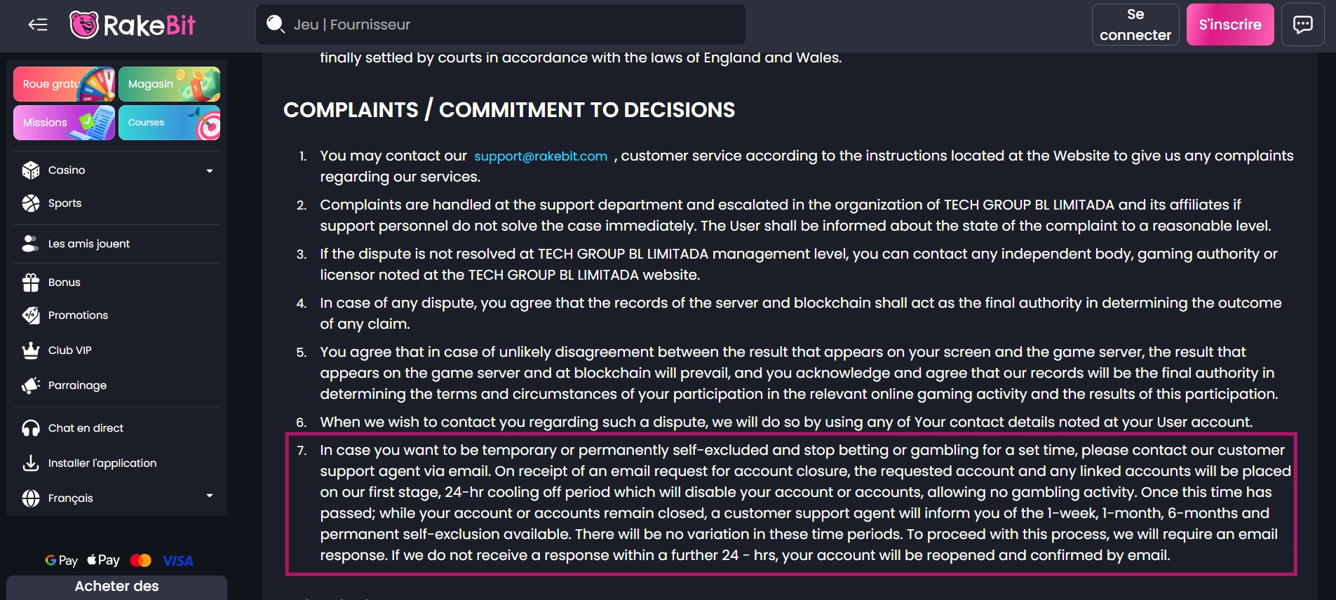 Le jeu responsable