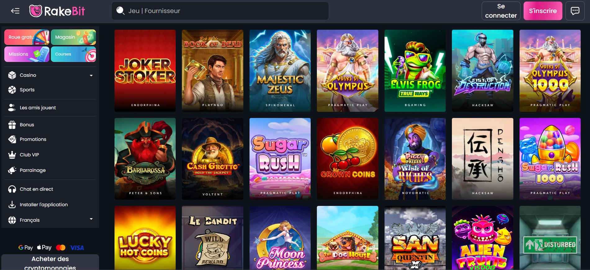 Un catalogue de jeux équitables grâce au RNG
