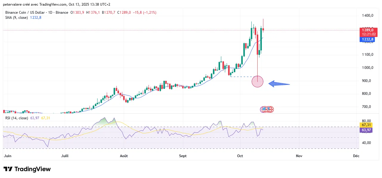 BNB graphuique après krach
