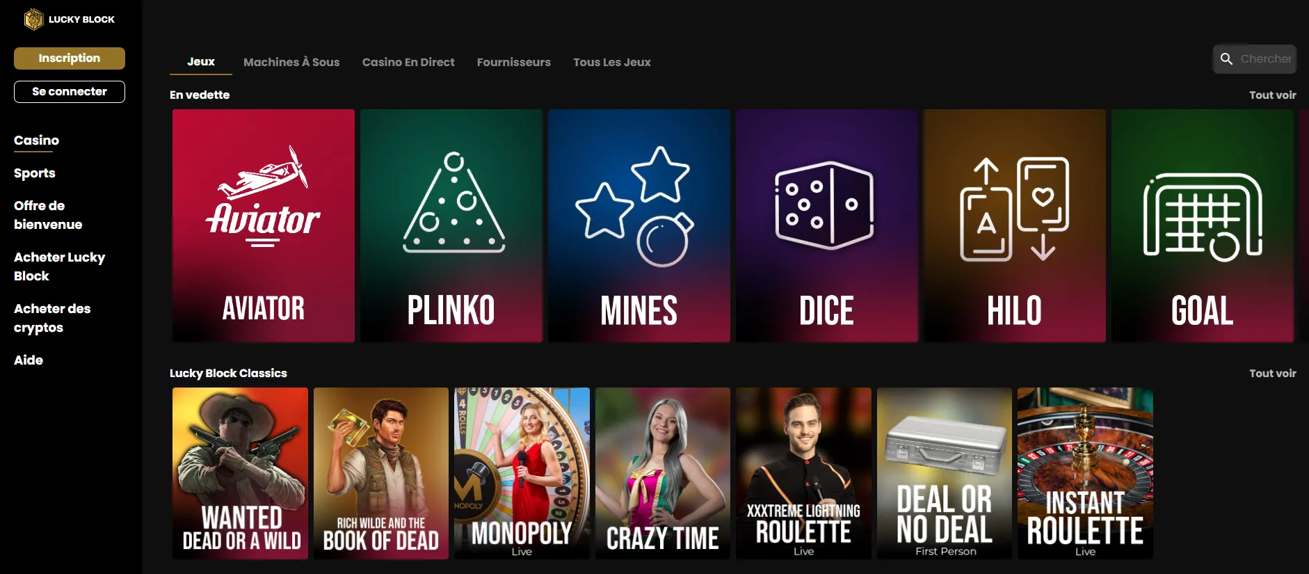 Le casino en ligne Lucky Block NFT