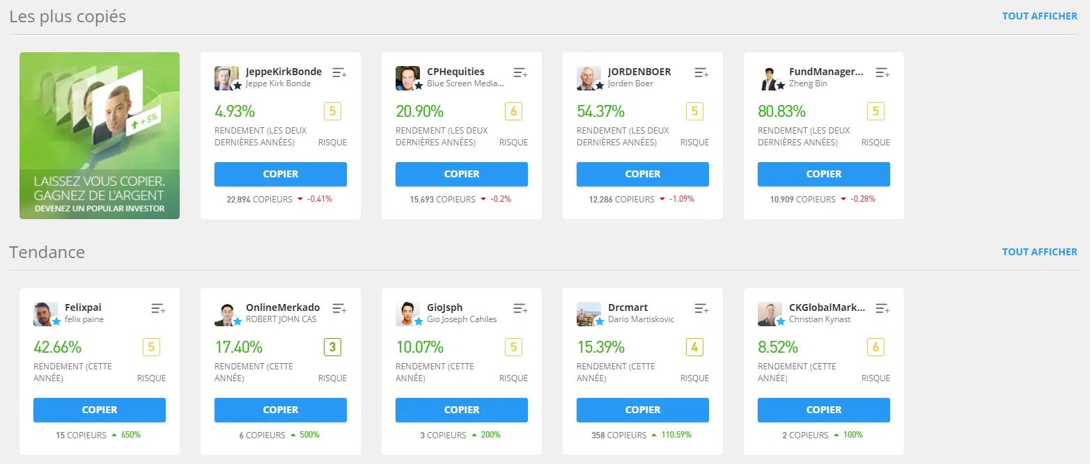 comment utiliser l’outil copy trading sur etoro