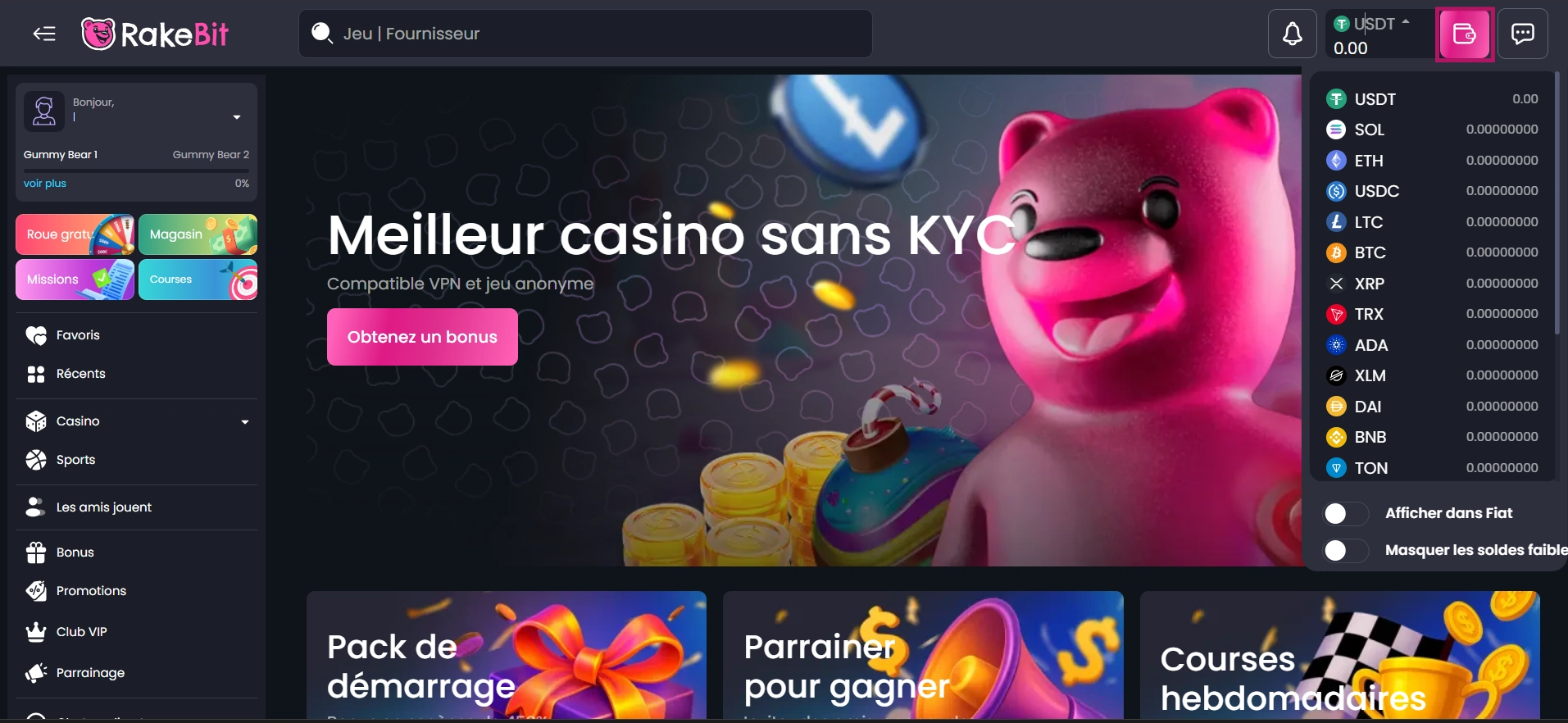 Bouton portefeuille