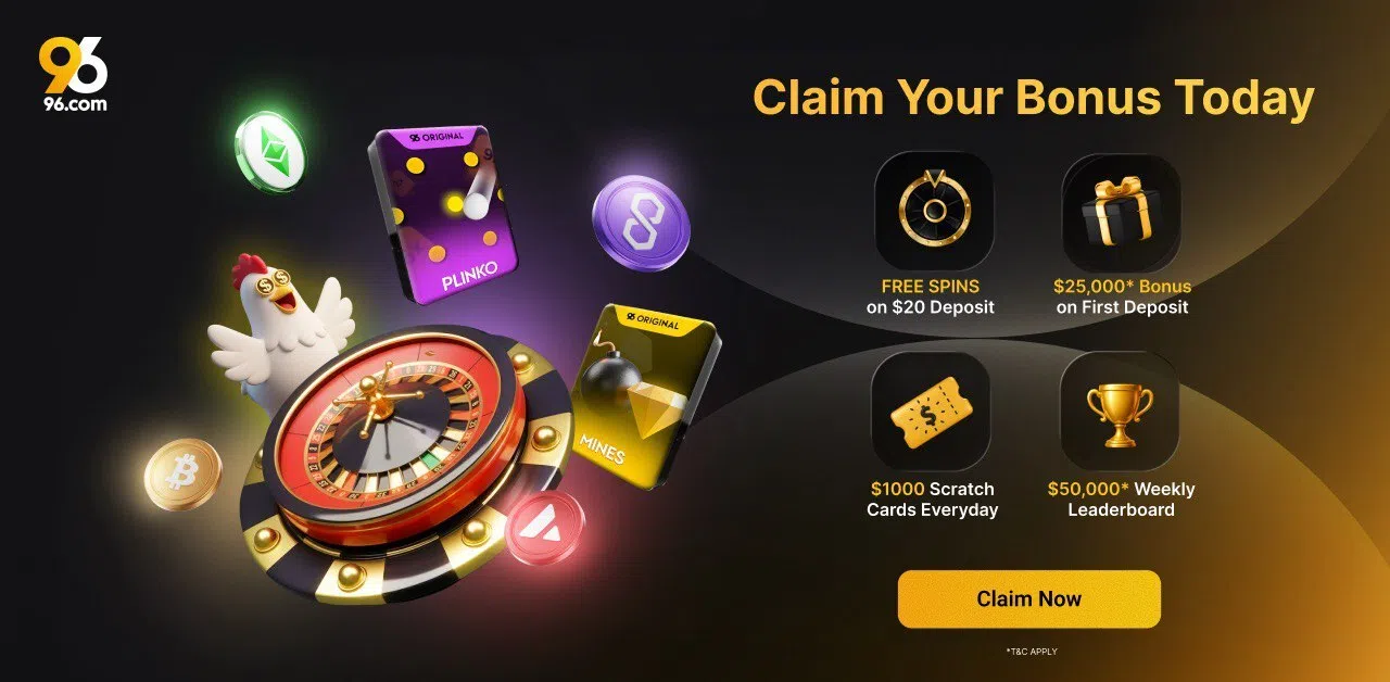 les bonus et promotions sur 96.com