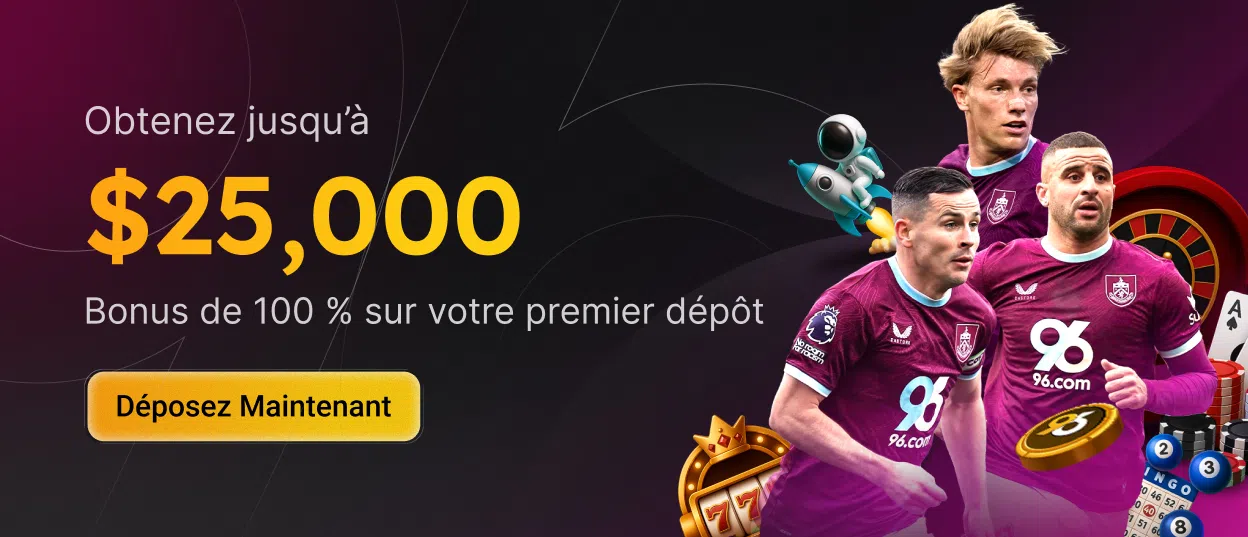 bonus sur le premier dépôt 96