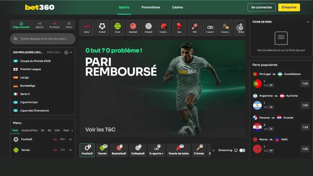 Présentation de la plateforme Bet360