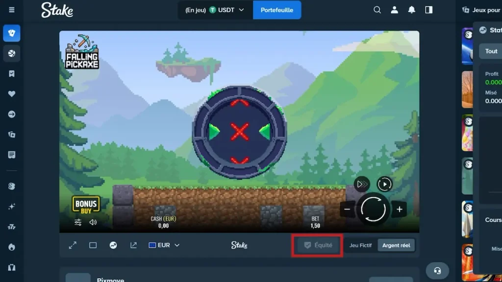  Jouer à Falling Pickaxe sur Stake casino